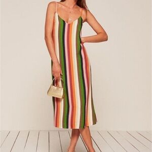 Reformation Jaxon Dress
Color: Rainbow Stripe
